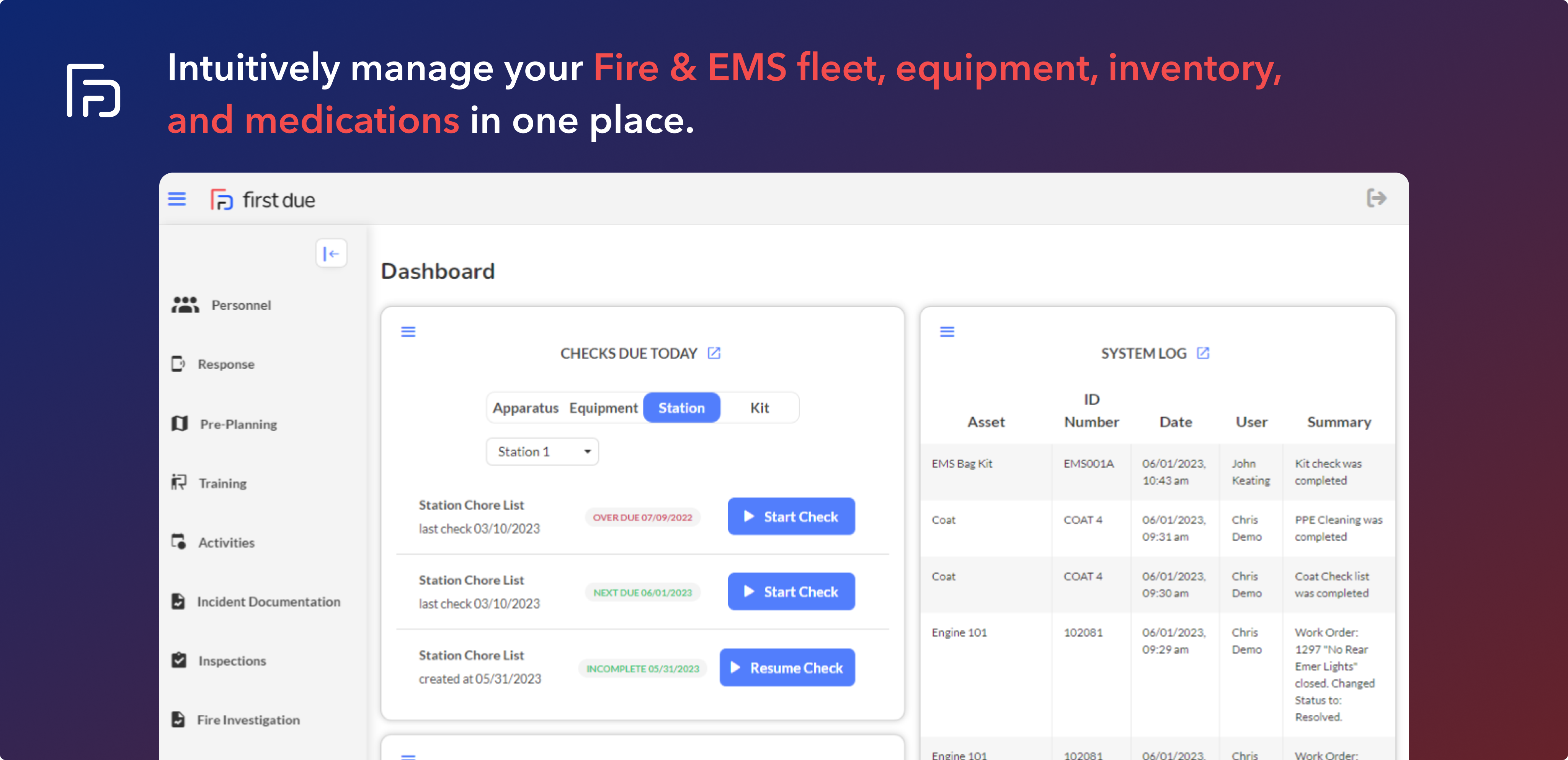 screenshot of First Due